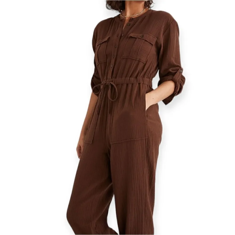 Madewell lightspun tapered leg jumpsuit size 8